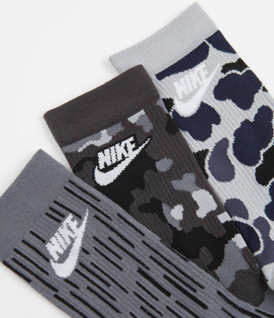 Nike Everyday Essential Crew Socks (3 Pair) - Black / Camo / Multi