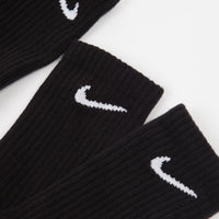 Nike Everyday Lightweight Training Crew Socks (3 Pair) - Black / White thumbnail