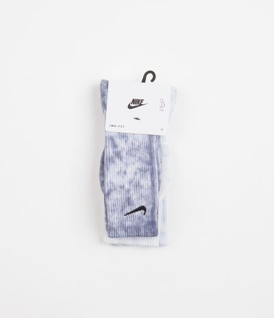 Nike Everyday Plus Tie-Dye Crew Socks (2 Pair) - Blue / Multi