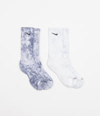 Nike Everyday Plus Tie-Dye Crew Socks (2 Pair) - Blue / Multi