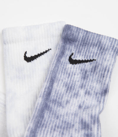 Nike Everyday Plus Tie-Dye Crew Socks (2 Pair) - Blue / Multi