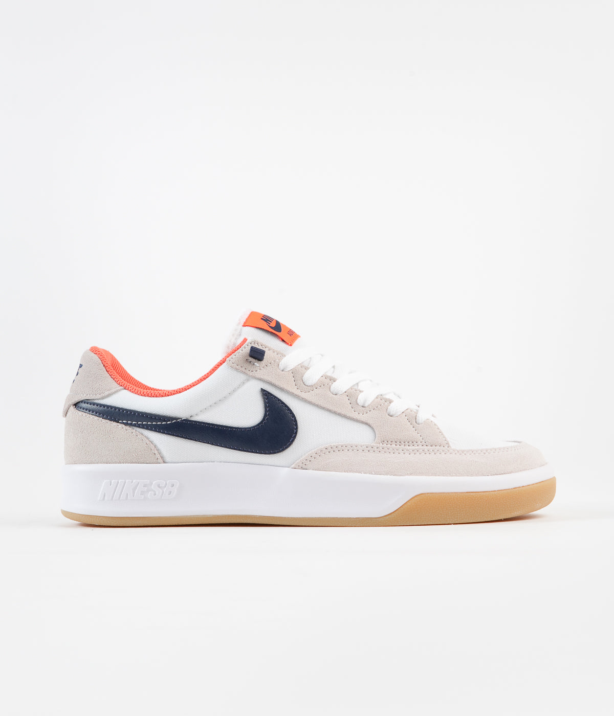 Nike SB Adversary Premium Shoes - White / Midnight Navy - Turf Orange ...