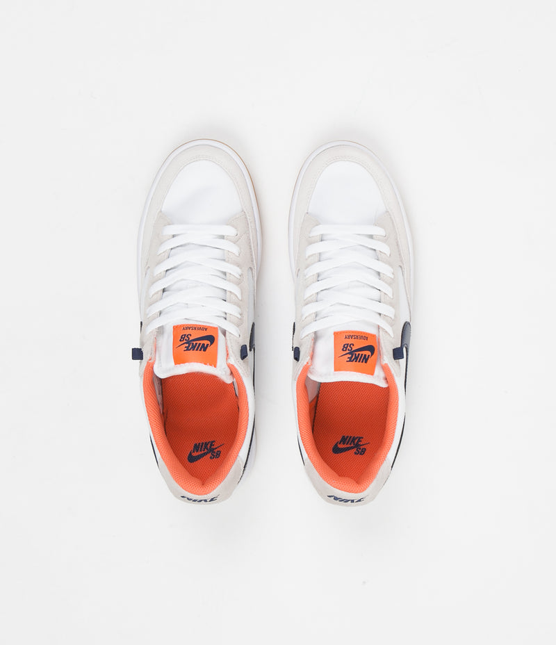 Nike SB Adversary Premium Shoes - White / Midnight Navy - Turf Orange ...