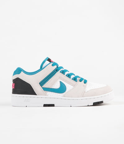 Nike SB Air Force II Low Shoes - White / Teal Nebula - Black - Pink Flash