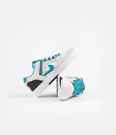 Nike SB Air Force II Low Shoes - White / Teal Nebula - Black - Pink Flash