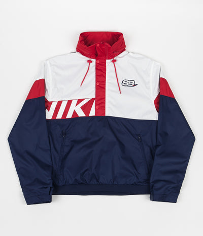 Nike SB Anorak Jacket - Midnight Navy / White / University Red / White