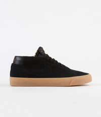 Nike SB Blazer Chukka Shoes - Black / Black - Thunder Grey - Gum Light Brown