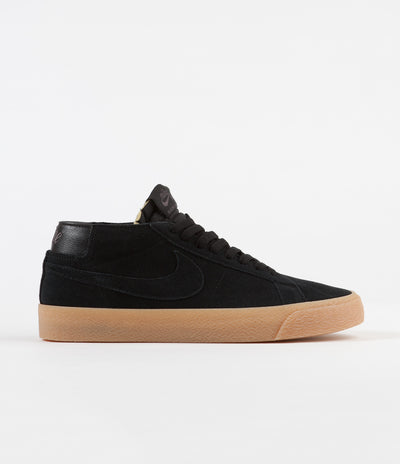 Nike SB Blazer Chukka Shoes - Black / Black - Thunder Grey - Gum Light Brown