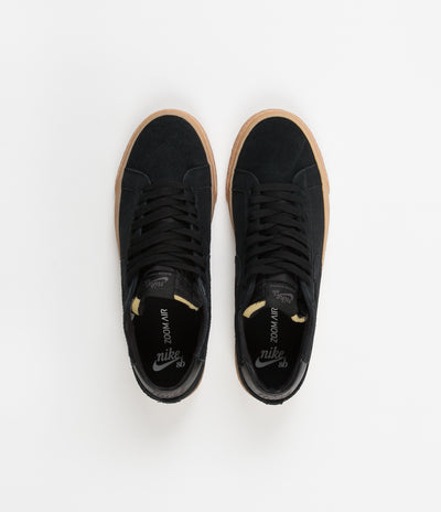 Nike SB Blazer Chukka Shoes - Black / Black - Thunder Grey - Gum Light Brown