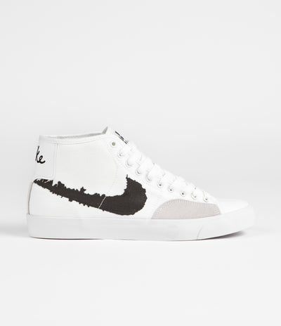 Nike SB Blazer Court Mid Premium Shoes - White / Black - White