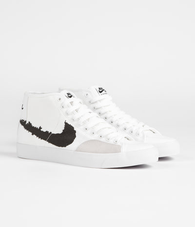 Nike SB Blazer Court Mid Premium Shoes - White / Black - White