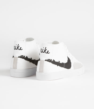 Nike SB Blazer Court Mid Premium Shoes - White / Black - White