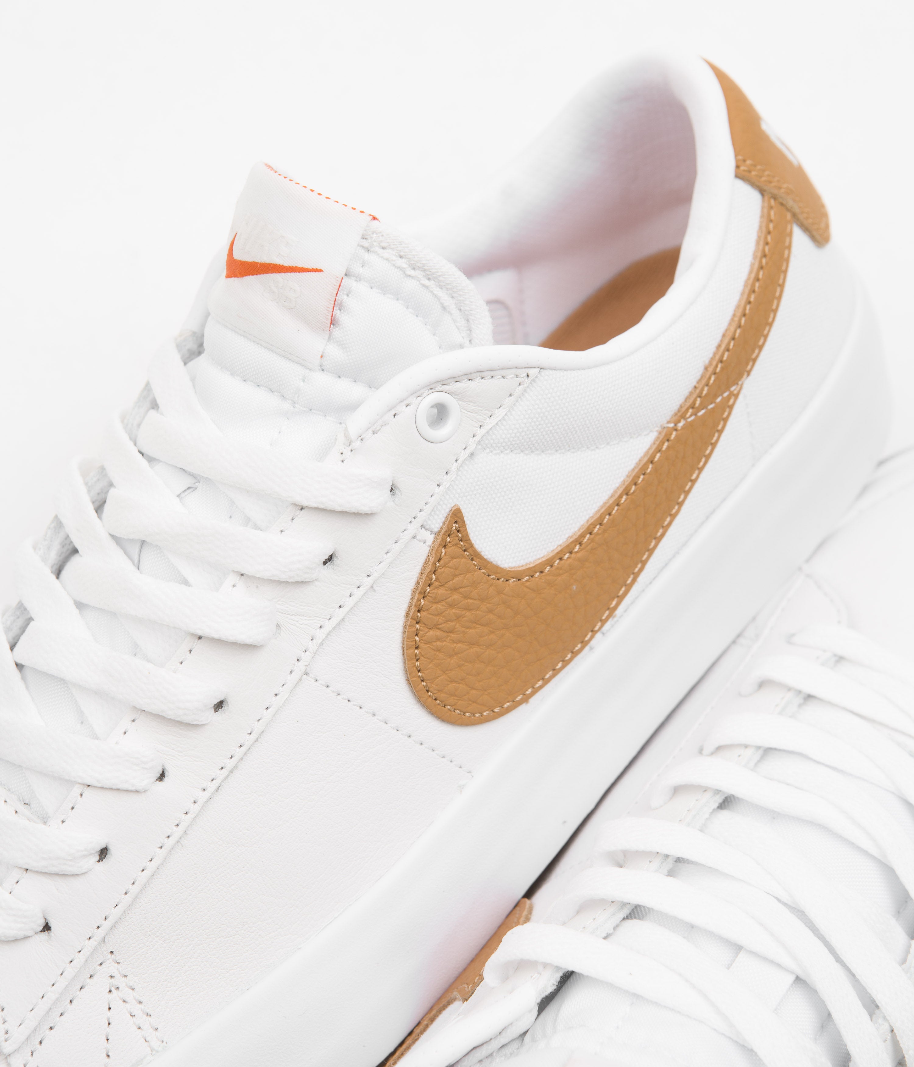 Nike SB Blazer Low Pro GT Orange Label Shoes - White / Light Cognac ...