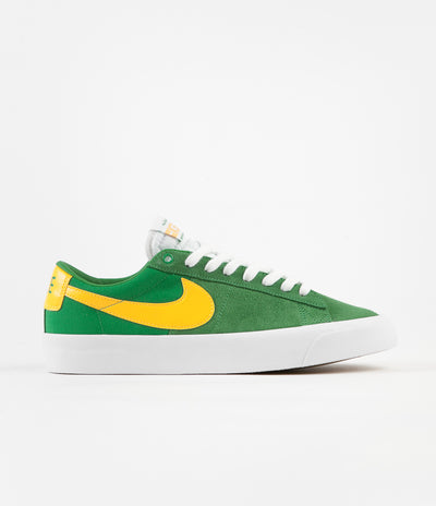 Nike SB Blazer Low Pro GT Shoes - Lucky Green / University Gold - Black - White