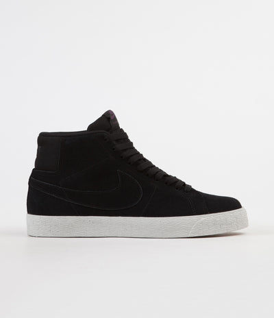 Nike SB Blazer Mid Deconstructed Shoes - Black / Black - Pro Purple