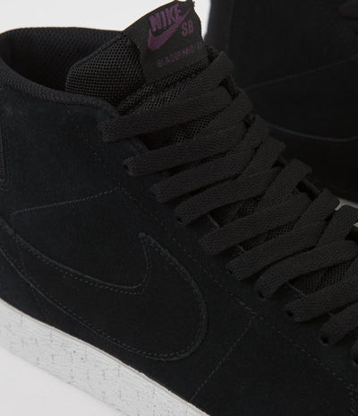 Nike SB Blazer Mid Deconstructed Shoes - Black / Black - Pro Purple