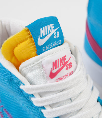 Nike SB Blazer Mid Edge Shoes - Laser Blue / Watermelon - University Gold