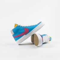 Nike SB Blazer Mid Edge Shoes - Laser Blue / Watermelon - University Gold thumbnail