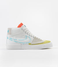 Nike SB Blazer Mid Edge Shoes - Summit White / Oracle Aqua - Summit White