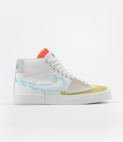 Nike SB Blazer Mid Edge Shoes - Summit White / Oracle Aqua - Summit White