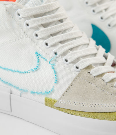 Nike SB Blazer Mid Edge Shoes - Summit White / Oracle Aqua - Summit White