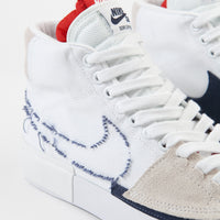 Nike SB Blazer Mid Edge Shoes - White / Midnight Navy - University Red thumbnail