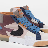 Nike SB Blazer Mid Mosaic Shoes - Dark Wine / Black - Pink Oxford - Cashmere thumbnail