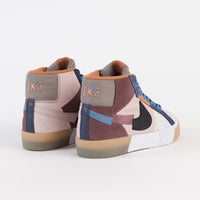 Nike SB Blazer Mid Mosaic Shoes - Dark Wine / Black - Pink Oxford - Cashmere thumbnail