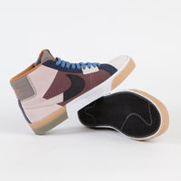 Nike SB Blazer Mid Mosaic Shoes - Dark Wine / Black - Pink Oxford - Cashmere thumbnail