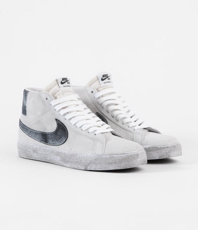 Nike SB Blazer Mid Premium Shoes - Grey Fog / Black - White