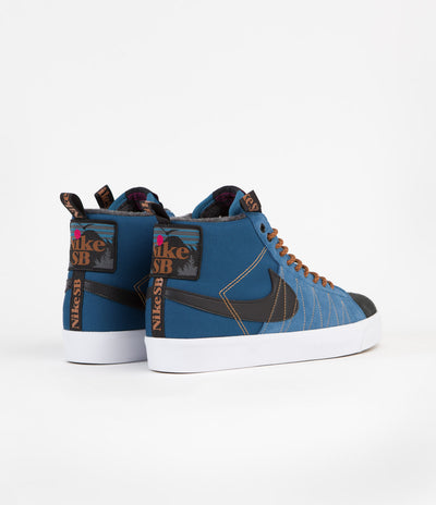 Nike SB Blazer Mid Premium Shoes - Marina / Black - Pecan - Desert Ochre