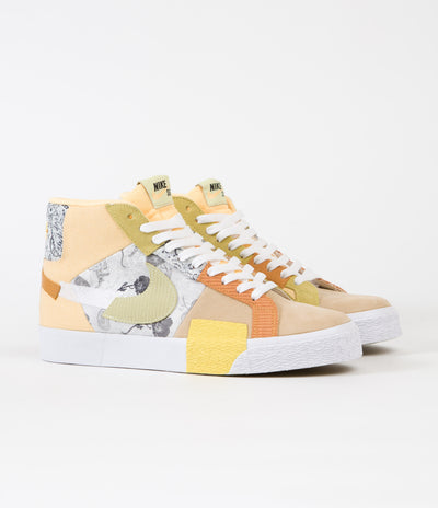 Nike SB Blazer Mid Premium Shoes - Melon Tint / Citron Tint - White