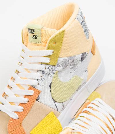 Nike SB Blazer Mid Premium Shoes - Melon Tint / Citron Tint - White