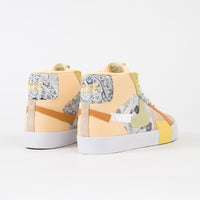 Nike SB Blazer Mid Premium Shoes - Melon Tint / Citron Tint - White thumbnail