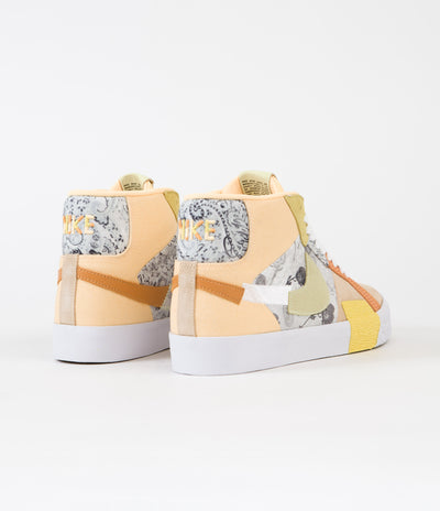 Nike SB Blazer Mid Premium Shoes - Melon Tint / Citron Tint - White