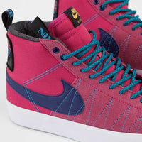 Nike SB Blazer Mid Premium Shoes - Rush Pink / Deep Royal Blue - Laser Blue thumbnail