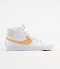 Nike SB Blazer Mid Premium Shoes - White / Celestial Gold