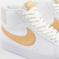 Nike SB Blazer Mid Premium Shoes - White / Celestial Gold thumbnail