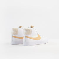 Nike SB Blazer Mid Premium Shoes - White / Celestial Gold thumbnail