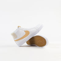 Nike SB Blazer Mid Premium Shoes - White / Celestial Gold thumbnail