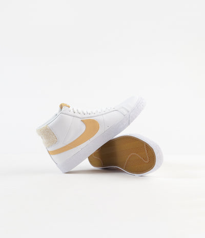 Nike SB Blazer Mid Premium Shoes - White / Celestial Gold