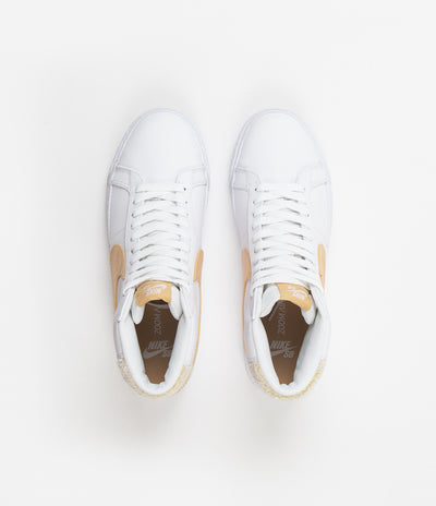 Nike SB Blazer Mid Premium Shoes - White / Celestial Gold