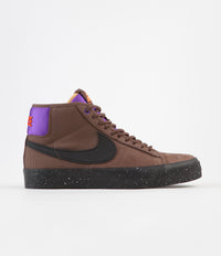 Nike SB Blazer Mid Pro GT QS Shoes - Trails End Brown / Black - Prism Violet