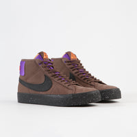 Nike SB Blazer Mid Pro GT QS Shoes - Trails End Brown / Black - Prism Violet thumbnail