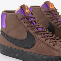 Nike SB Blazer Mid Pro GT QS Shoes - Trails End Brown / Black - Prism Violet thumbnail