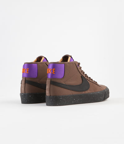 Nike SB Blazer Mid Pro GT QS Shoes - Trails End Brown / Black - Prism Violet