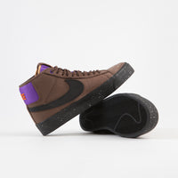 Nike SB Blazer Mid Pro GT QS Shoes - Trails End Brown / Black - Prism Violet thumbnail