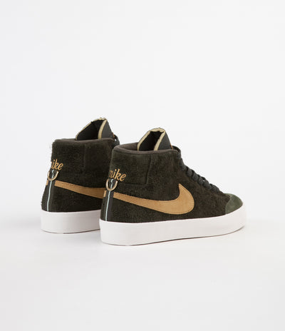 Nike SB Club 58 Blazer Mid QS Shoes - Sequoia / Flat Gold