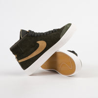 Nike SB Club 58 Blazer Mid QS Shoes - Sequoia / Flat Gold thumbnail