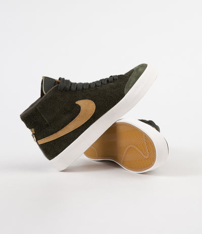 Nike SB Club 58 Blazer Mid QS Shoes - Sequoia / Flat Gold